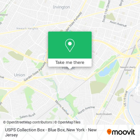 Mapa de USPS Collection Box - Blue Box