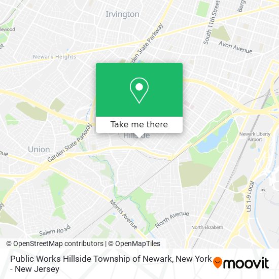 Mapa de Public Works Hillside Township of Newark