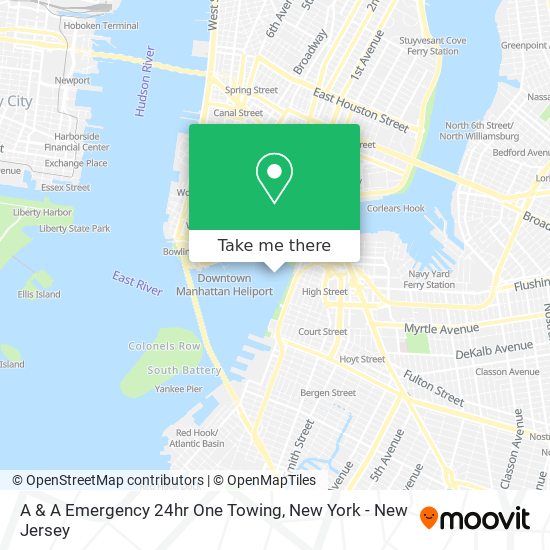 A & A Emergency 24hr One Towing map