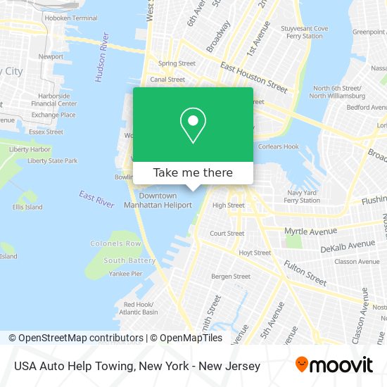 Mapa de USA Auto Help Towing