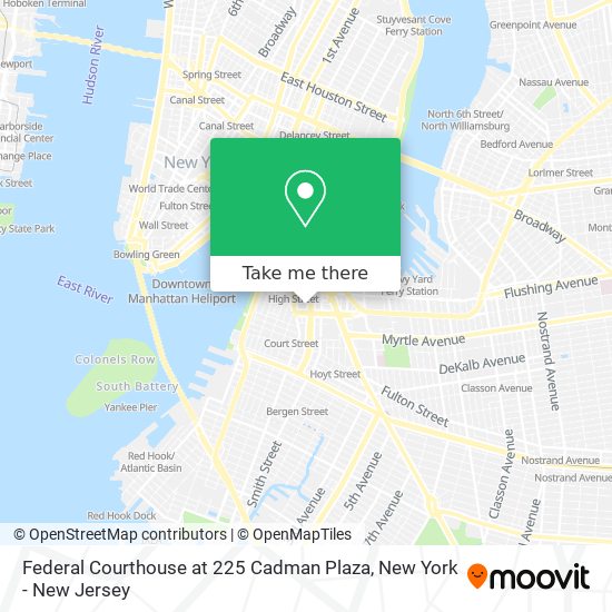 Federal Courthouse at 225 Cadman Plaza map
