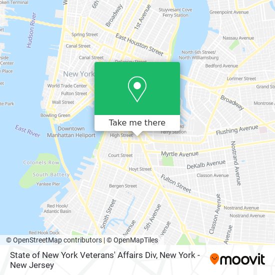 State of New York Veterans' Affairs Div map