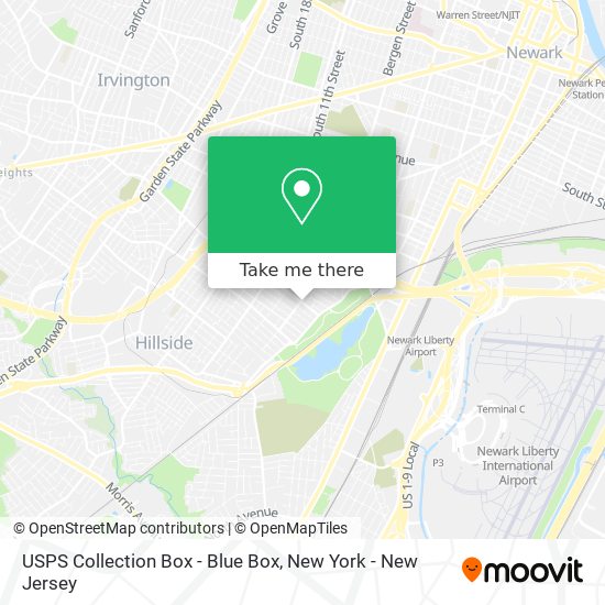 Mapa de USPS Collection Box - Blue Box