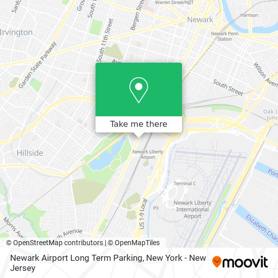 Mapa de Newark Airport Long Term Parking