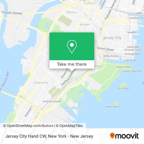 Mapa de Jersey City Hand CW