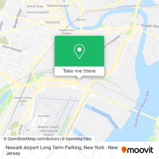 Newark Airport Long Term Parking map
