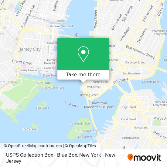 Mapa de USPS Collection Box - Blue Box