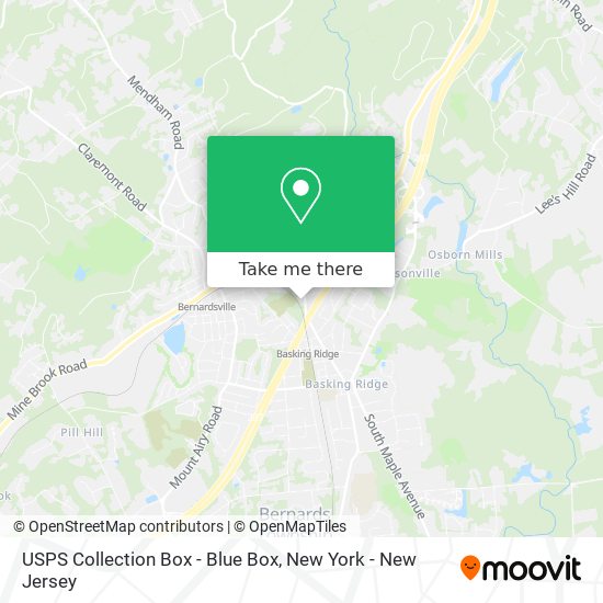 USPS Collection Box - Blue Box map