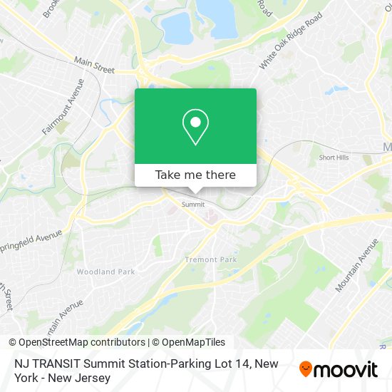 NJ TRANSIT Summit Station-Parking Lot 14 map
