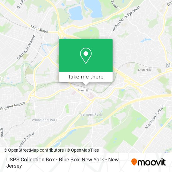 Mapa de USPS Collection Box - Blue Box