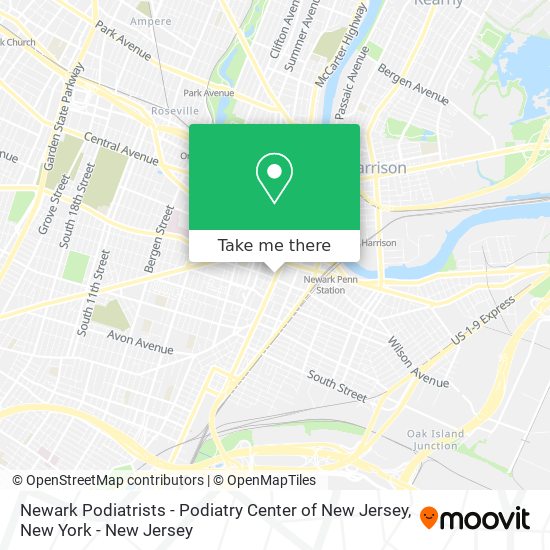 Mapa de Newark Podiatrists - Podiatry Center of New Jersey