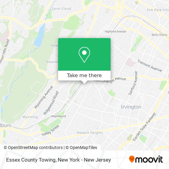 Essex County Towing map