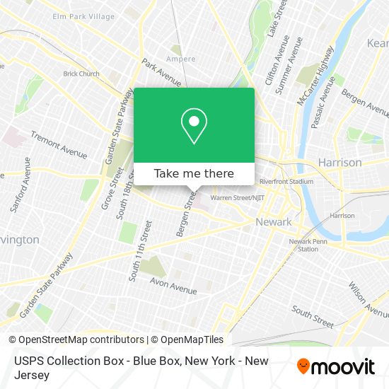 Mapa de USPS Collection Box - Blue Box