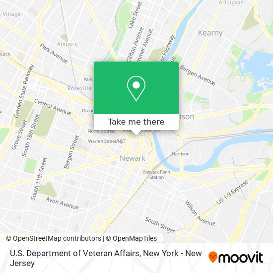 U.S. Department of Veteran Affairs map