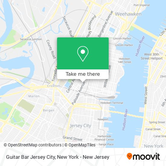 Mapa de Guitar Bar Jersey City