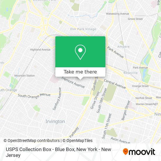 Mapa de USPS Collection Box - Blue Box