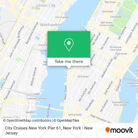 Mapa de City Cruises New York Pier 61