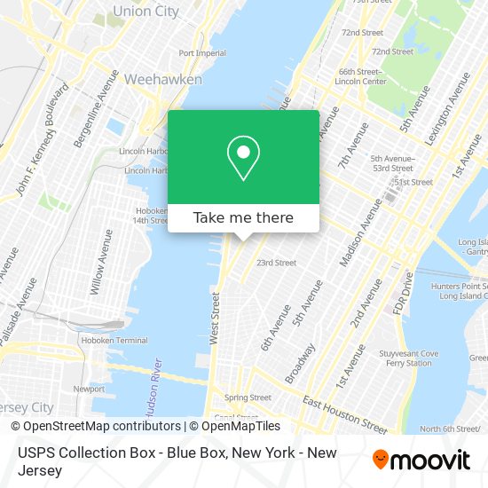 Mapa de USPS Collection Box - Blue Box