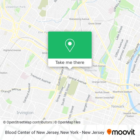 Blood Center of New Jersey map