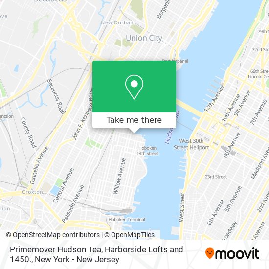 Primemover Hudson Tea, Harborside Lofts and 1450. map