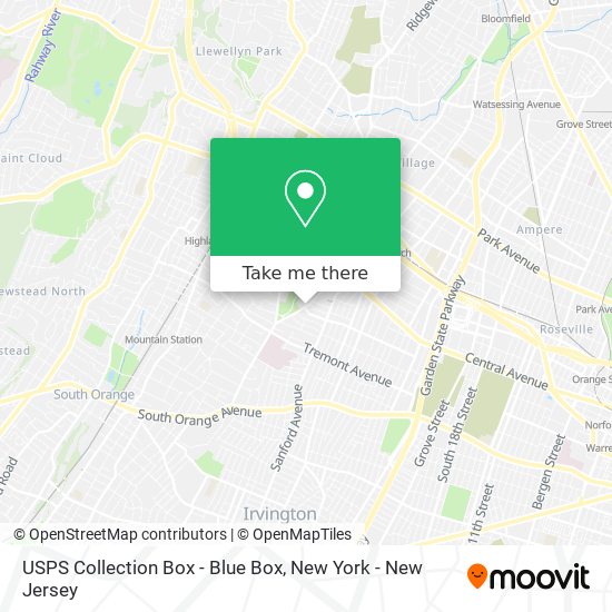 Mapa de USPS Collection Box - Blue Box