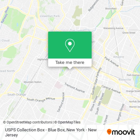 Mapa de USPS Collection Box - Blue Box