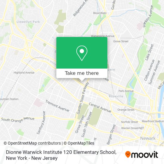 Mapa de Dionne Warwick Institute 120 Elementary School