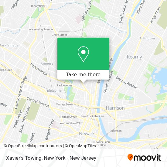 Xavier's Towing map