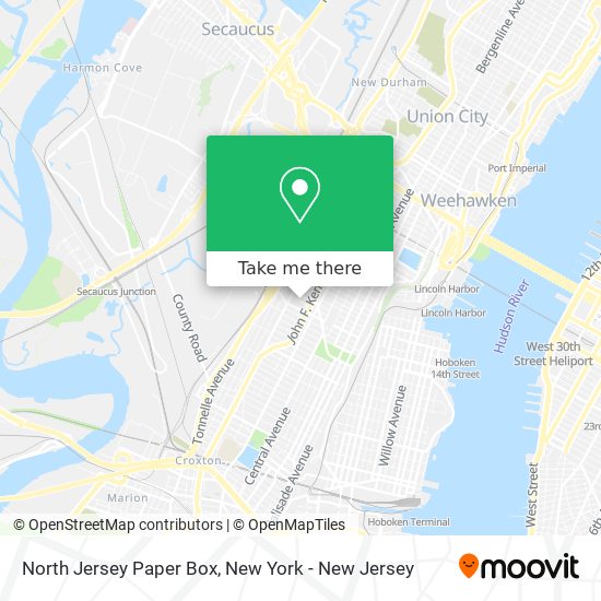 North Jersey Paper Box map