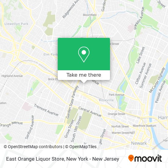 Mapa de East Orange Liquor Store