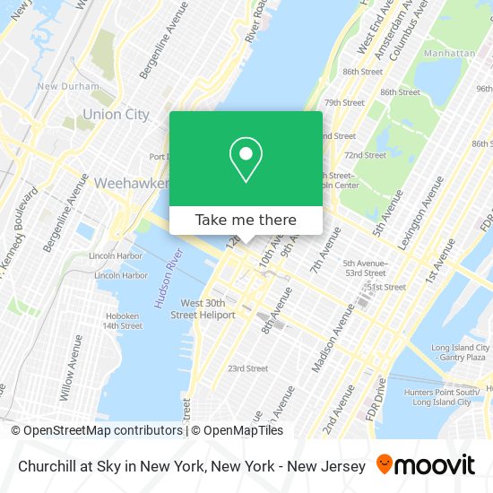 Churchill at Sky in New York map