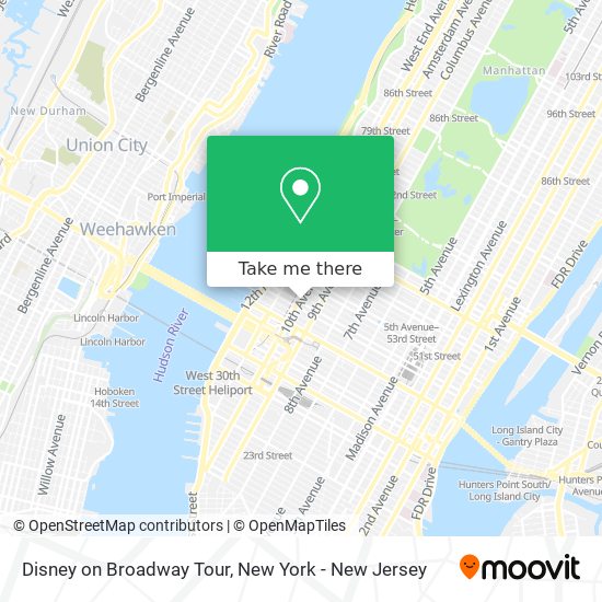 Disney on Broadway Tour map