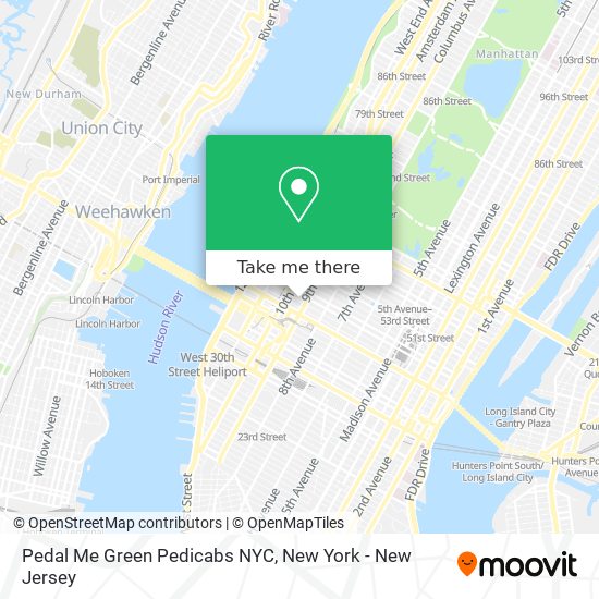 Mapa de Pedal Me Green Pedicabs NYC