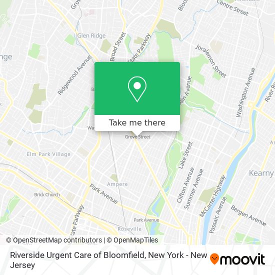 Riverside Urgent Care of Bloomfield map