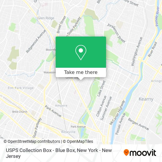 Mapa de USPS Collection Box - Blue Box