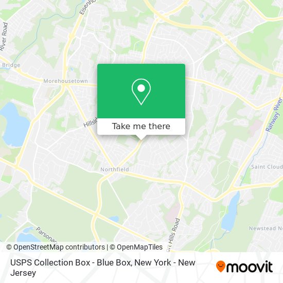 Mapa de USPS Collection Box - Blue Box