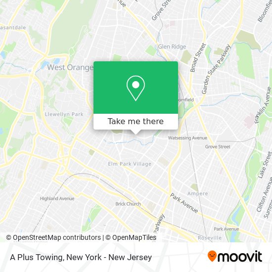 A Plus Towing map