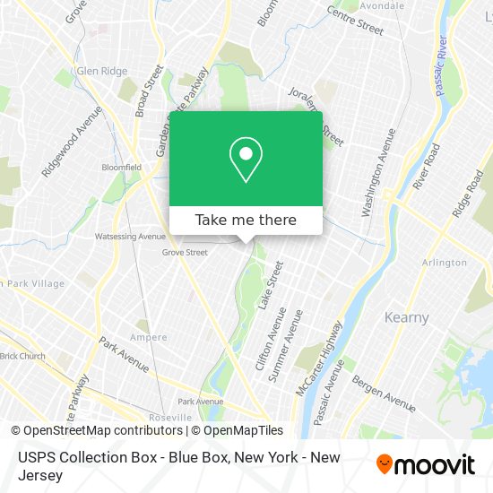 Mapa de USPS Collection Box - Blue Box