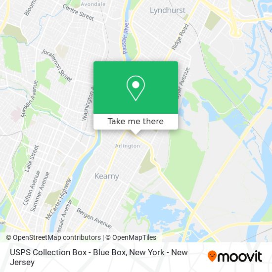 Mapa de USPS Collection Box - Blue Box