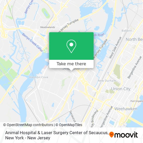 Animal Hospital & Laser Surgery Center of Secaucus map