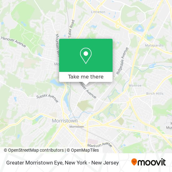 Mapa de Greater Morristown Eye