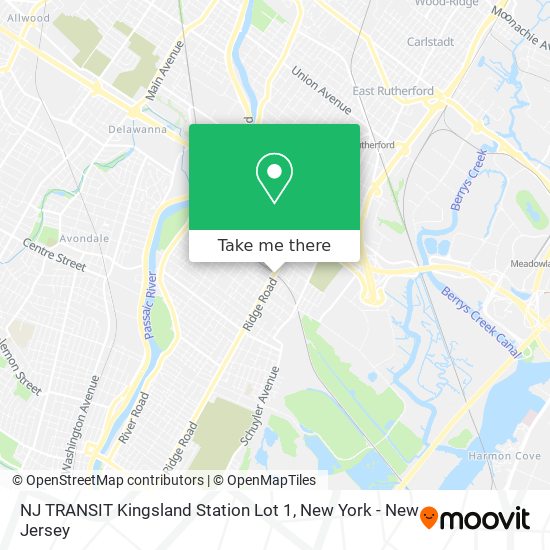 Mapa de NJ TRANSIT Kingsland Station Lot 1