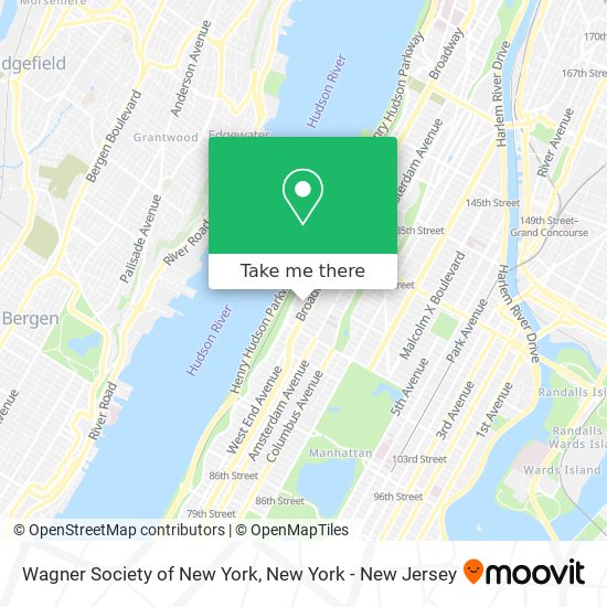 Wagner Society of New York map