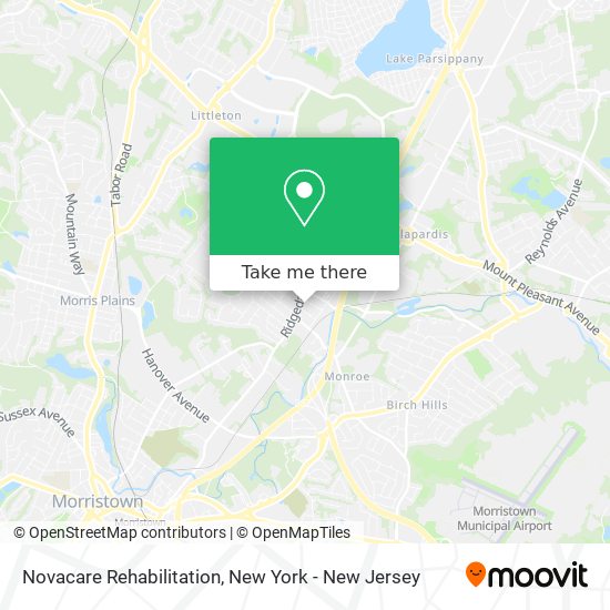 Mapa de Novacare Rehabilitation