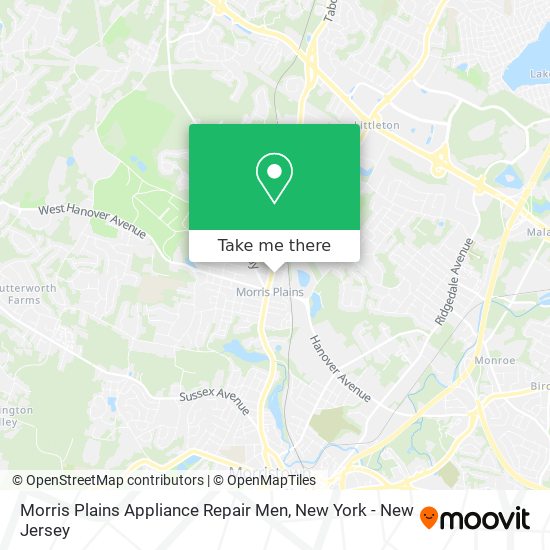 Morris Plains Appliance Repair Men map