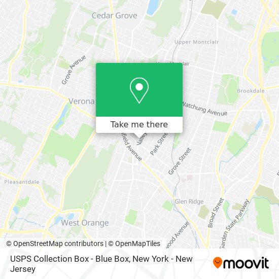 USPS Collection Box - Blue Box map