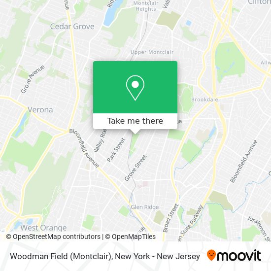 Woodman Field (Montclair) map