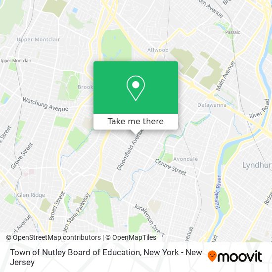 Town of Nutley Board of Education map