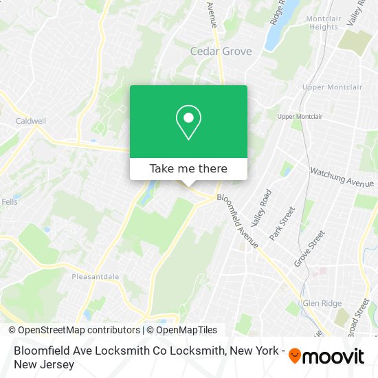 Bloomfield Ave Locksmith Co Locksmith map