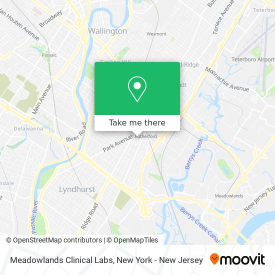 Mapa de Meadowlands Clinical Labs